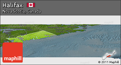 Physical Panoramic Map of Halifax, darken