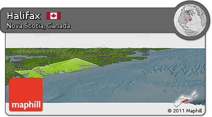 Physical Panoramic Map of Halifax, darken