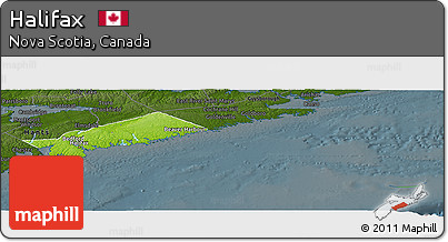 Physical Panoramic Map of Halifax, darken
