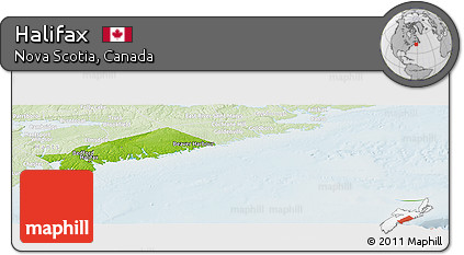 Physical Panoramic Map of Halifax, lighten