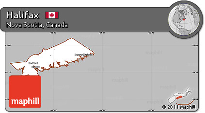 Gray Simple Map of Halifax, cropped outside
