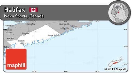 Gray Simple Map of Halifax