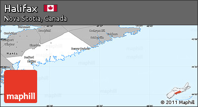 Gray Simple Map of Halifax