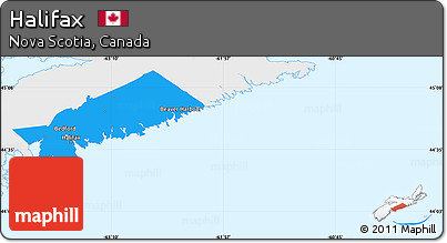 Political Simple Map of Halifax, single color outside