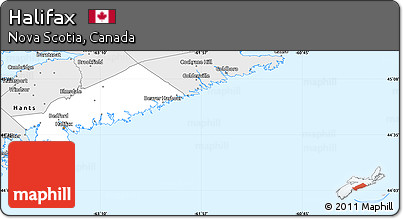 Silver Style Simple Map of Halifax