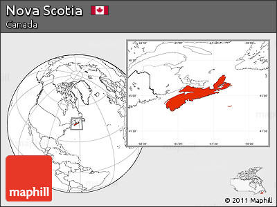 Blank Location Map of Nova Scotia