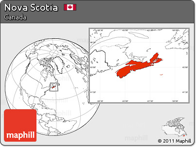 Blank Location Map of Nova Scotia