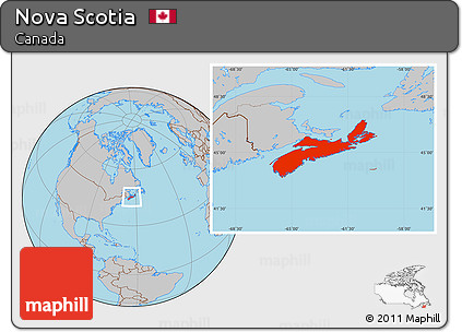Gray Location Map of Nova Scotia