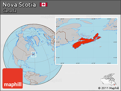 Gray Location Map of Nova Scotia