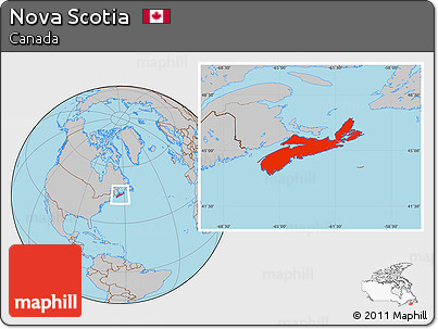 Gray Location Map of Nova Scotia