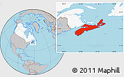 Gray Location Map of Nova Scotia, highlighted country