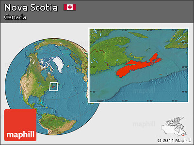 Satellite Location Map of Nova Scotia