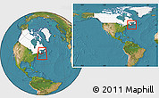 Satellite Location Map of Nova Scotia, highlighted country, within the entire country