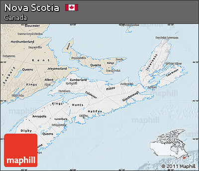Classic Style Map of Nova Scotia