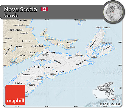 Classic Style Map of Nova Scotia