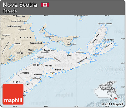 Classic Style Map of Nova Scotia