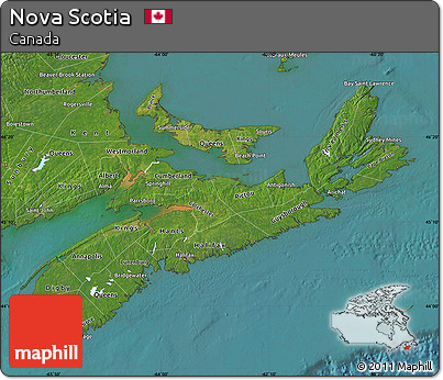 Satellite Map of Nova Scotia