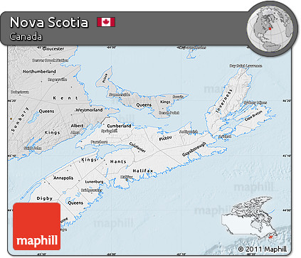 Silver Style Map of Nova Scotia
