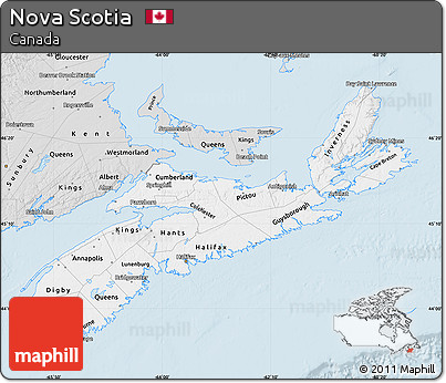 Silver Style Map of Nova Scotia