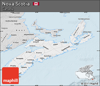 Silver Style Map of Nova Scotia