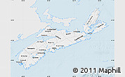 Silver Style Map of Nova Scotia, single color outside