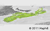 Physical Panoramic Map of Nova Scotia, desaturated