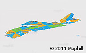 Political Panoramic Map of Nova Scotia, cropped outside