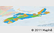 Political Panoramic Map of Nova Scotia, lighten