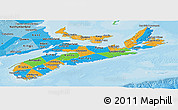 Political Panoramic Map of Nova Scotia, political shades outside