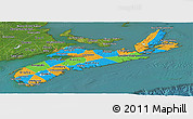 Political Panoramic Map of Nova Scotia, satellite outside