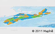 Political Panoramic Map of Nova Scotia, single color outside