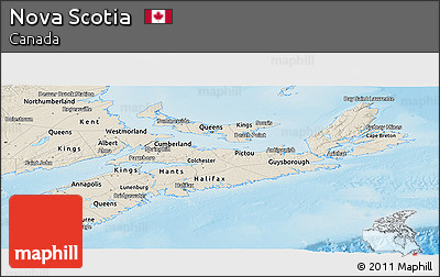 Shaded Relief Panoramic Map of Nova Scotia