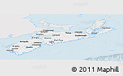 Silver Style Panoramic Map of Nova Scotia, single color outside