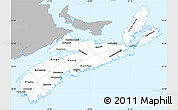 Gray Simple Map of Nova Scotia, single color outside