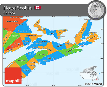 Political Simple Map of Nova Scotia