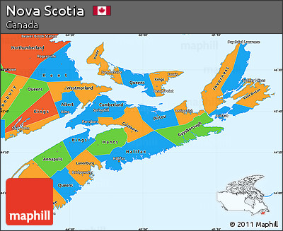 Political Simple Map of Nova Scotia
