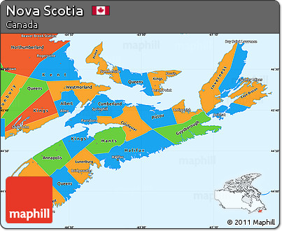 Political Simple Map of Nova Scotia