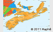 Political Shades Simple Map of Nova Scotia, political outside