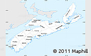 Silver Style Simple Map of Nova Scotia, single color outside