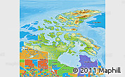 Physical 3D Map of Nunavut, political outside