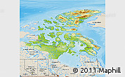 Physical 3D Map of Nunavut, shaded relief outside