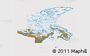 Satellite 3D Map of Nunavut, cropped outside