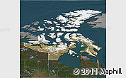 Satellite 3D Map of Nunavut, darken