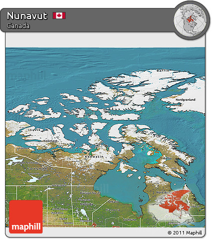 Satellite 3D Map of Nunavut