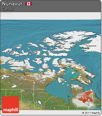 Satellite 3D Map of Nunavut