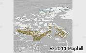 Satellite 3D Map of Nunavut, lighten, desaturated