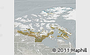 Satellite 3D Map of Nunavut, lighten, semi-desaturated