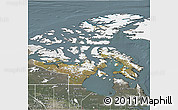 Satellite 3D Map of Nunavut, semi-desaturated