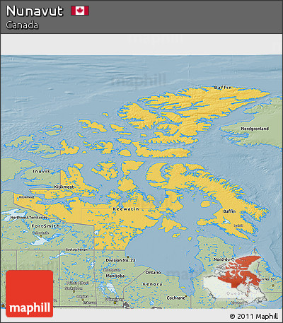 Savanna Style 3D Map of Nunavut