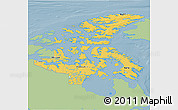 Savanna Style 3D Map of Nunavut, single color outside